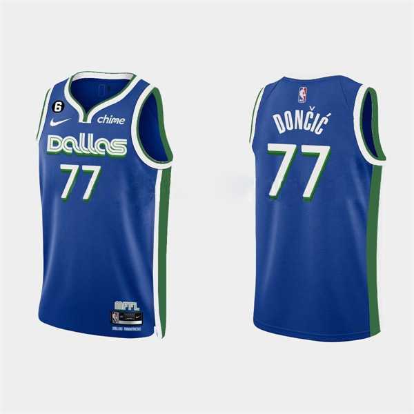 Mens Dallas Mavericks #77 Luka Doncic Blue Stitched Basketball Jersey Dzhi->dallas mavericks->NBA Jersey